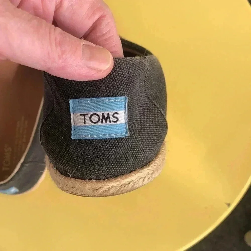 Toms dark gray denim espadrilles. Size 8.5 W